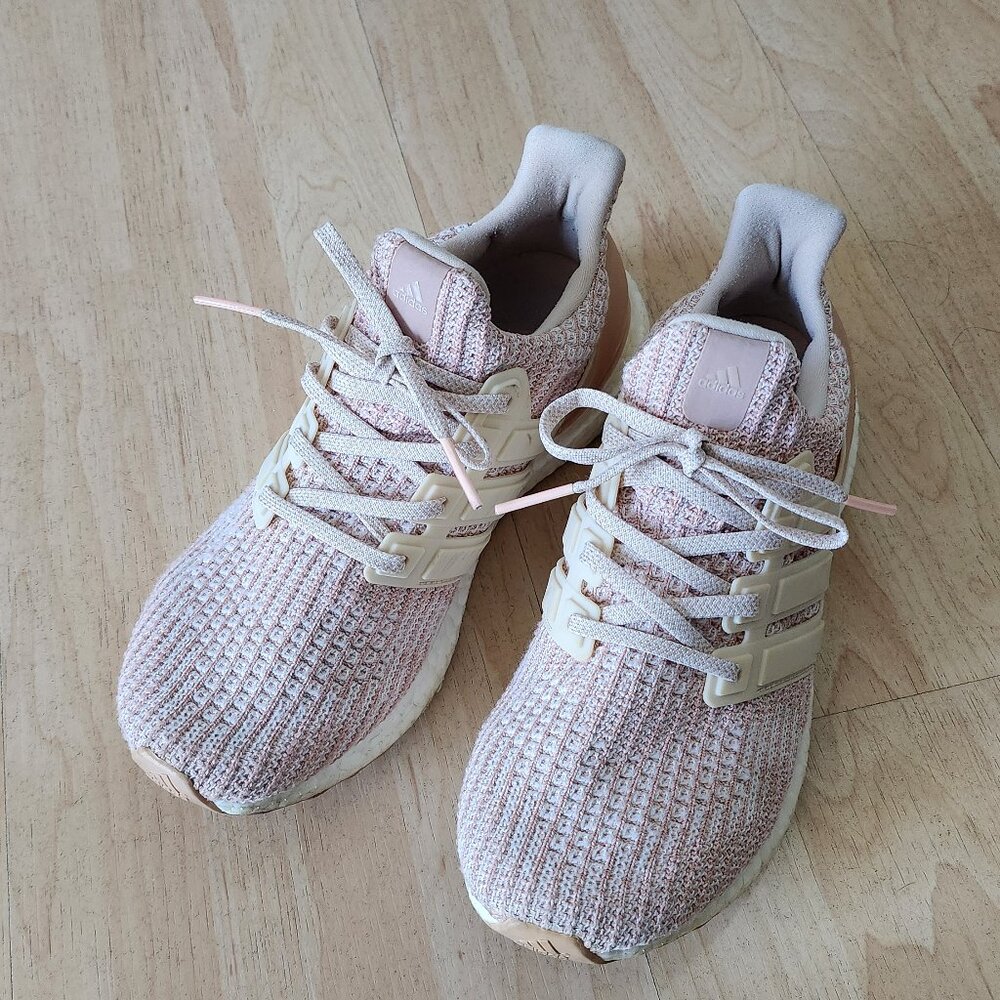 adidas Women's Light Pink Knit Athletic Shoes